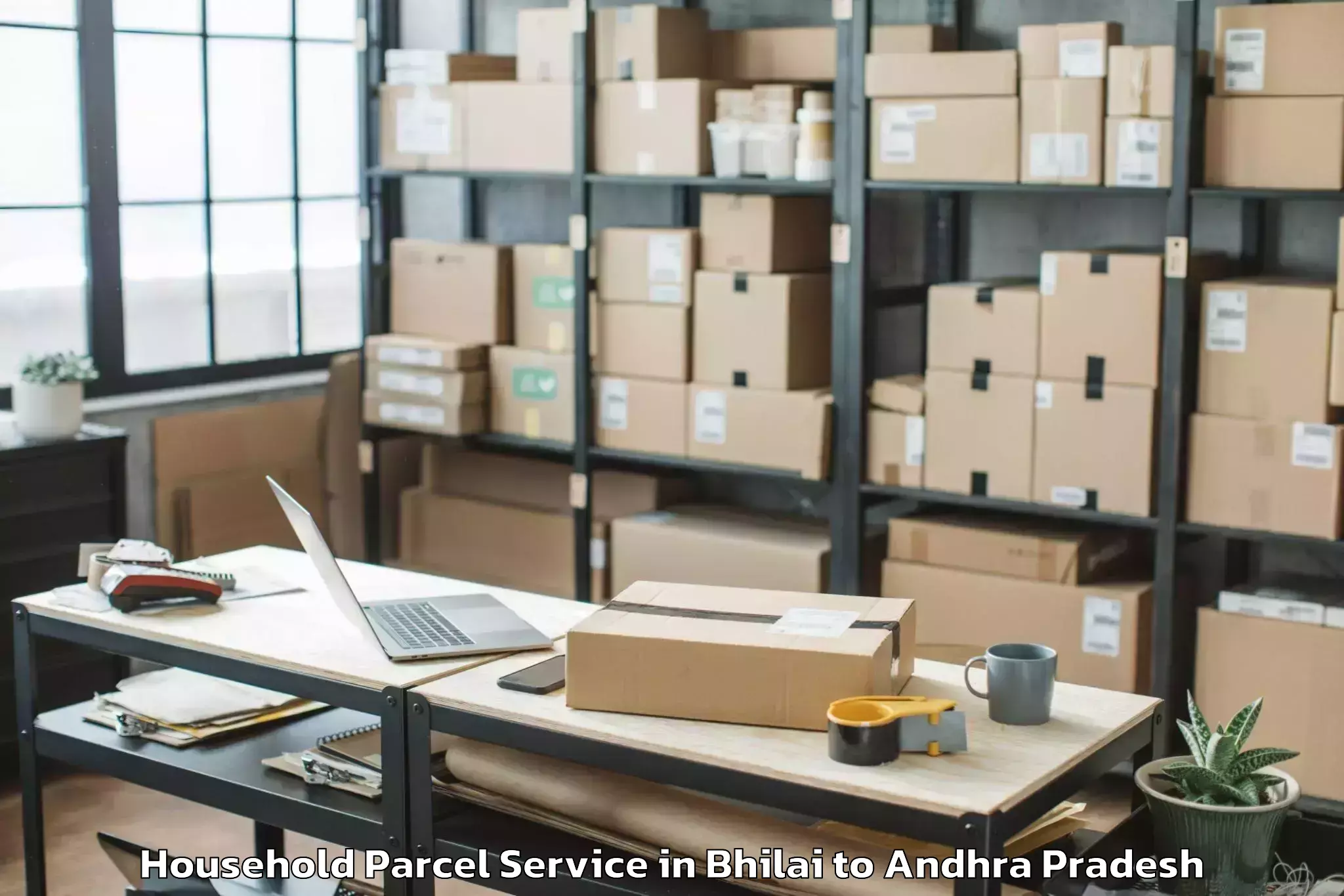 Reliable Bhilai to Nidamanur Household Parcel